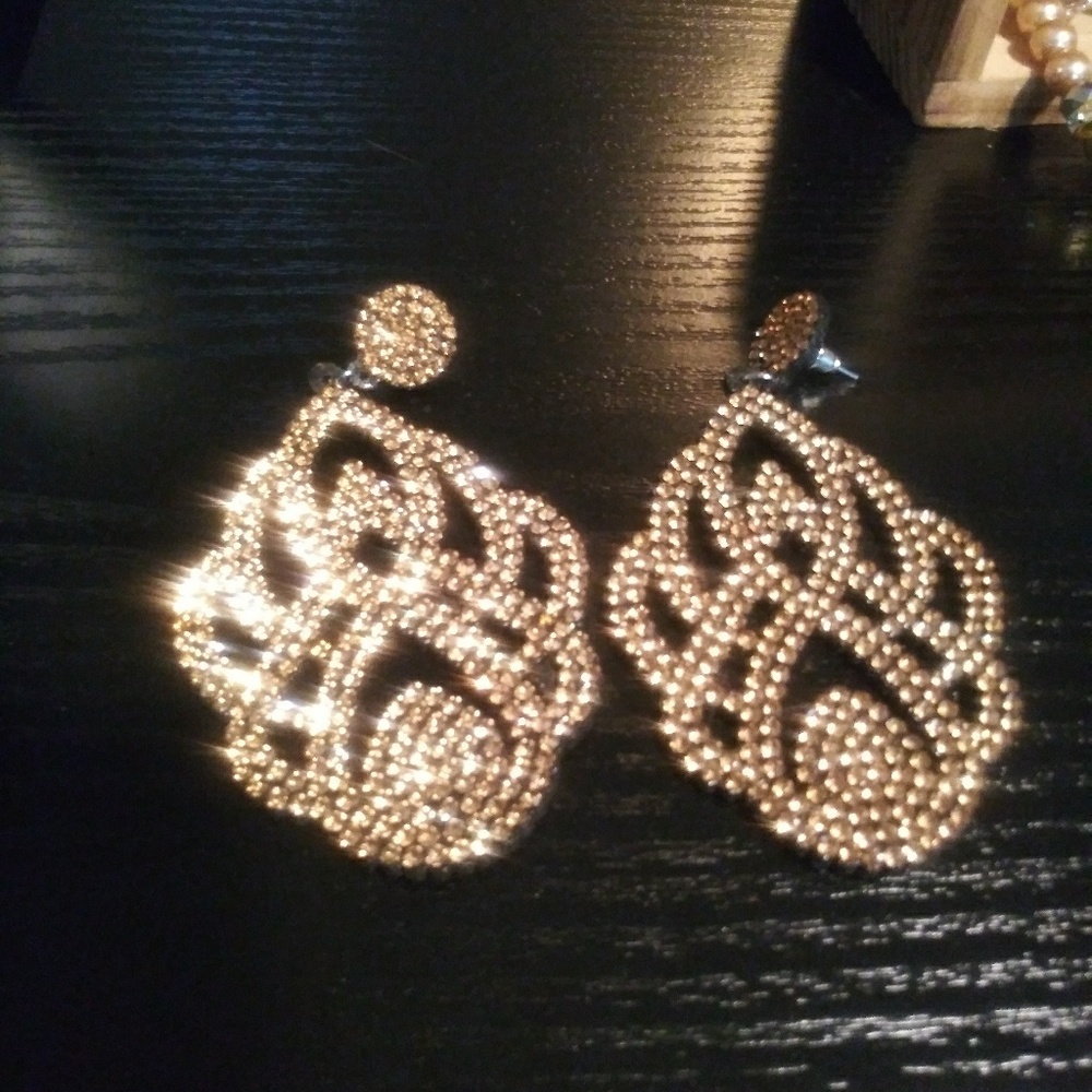 1pair Chandellier Earrings- AMBER STONES